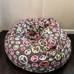 PB Teen Large Bean Bag Chair - Peace Sign Motif