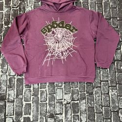 Sp5der grape web hoodie