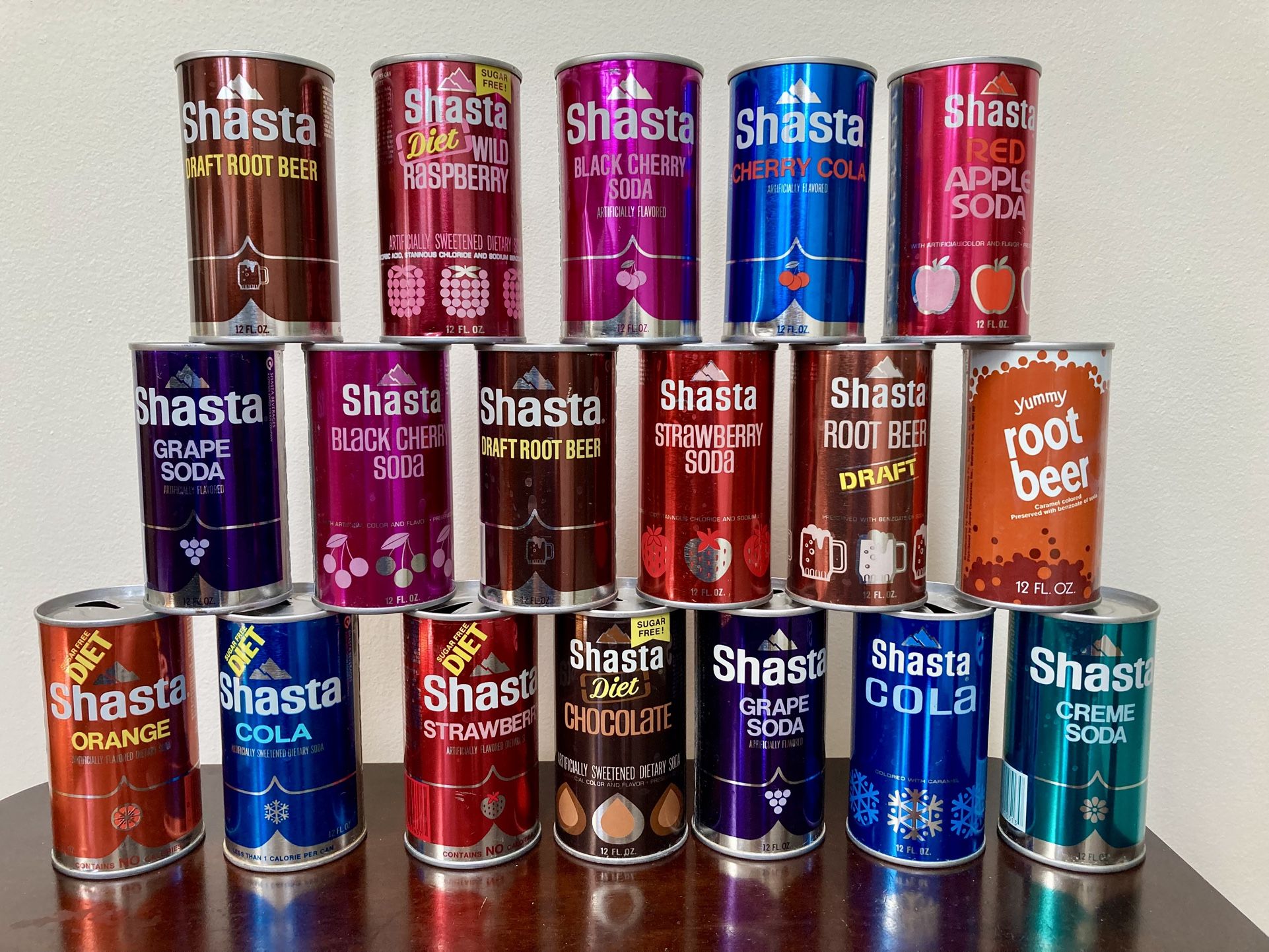 Vintage 1970’s Shasta Brand Soda Pop Cans.