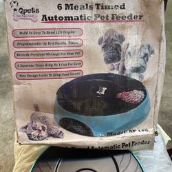 6 Meal Timed Automatic Pet Feeder With Recorder 
