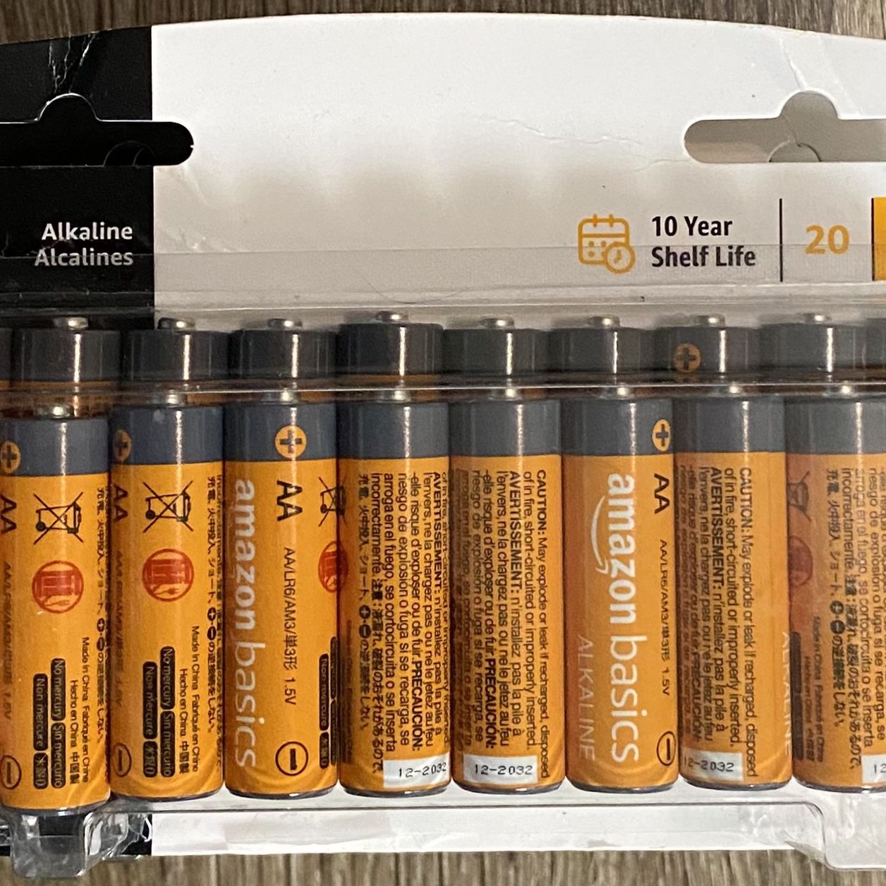 Basics 8-Pack AA Alkaline High-Performance Batteries, 1.5 Volt,  10-Year Shelf Life