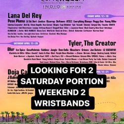 COACHELLA weekend 2 saturday portion wristband