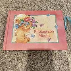 Teddy Bear Photo Album – Pink Cover with Bouquet Design