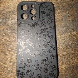 Black iphone case flowers