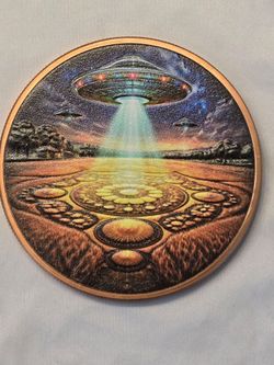UFO Crop Circle Colorized Copper Coin