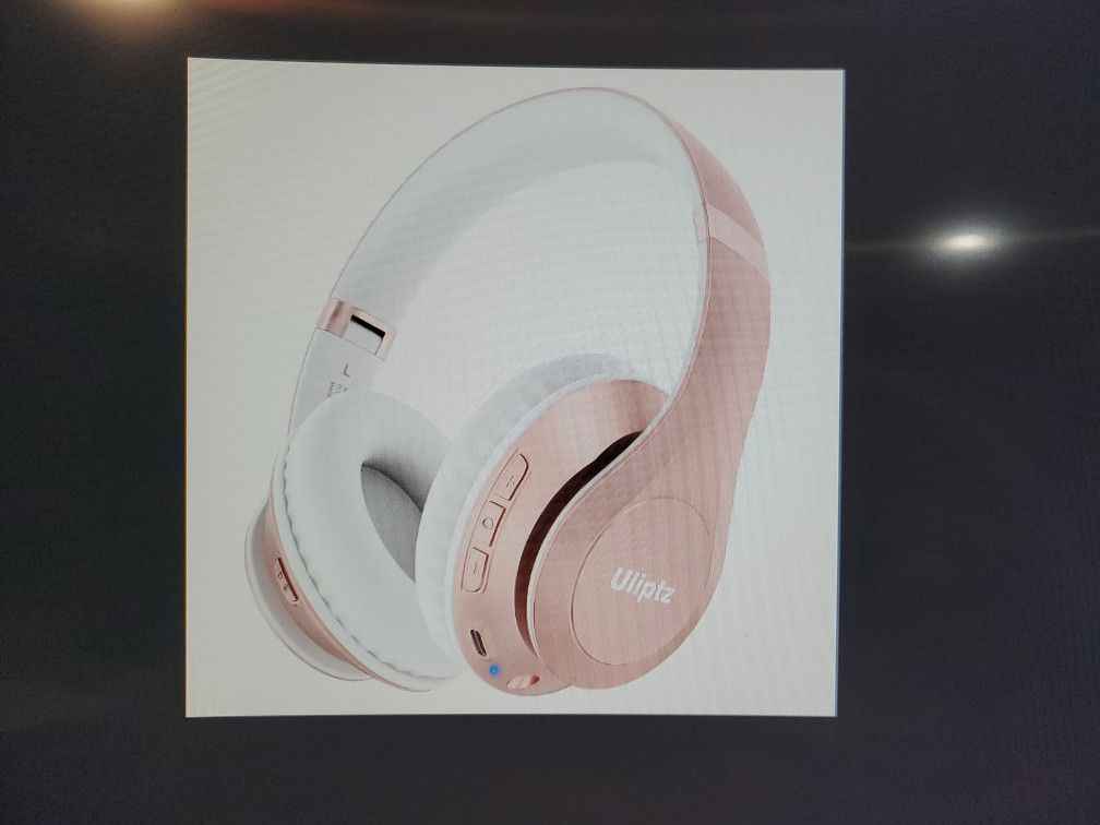 Rose Gold Wireless Bluetooth Headphones, 65H Playtime 5.3 Bluetooth Built-In Mic