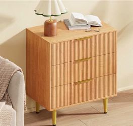 2 Fluted nightstands or end tables. Gold legs