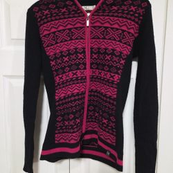 NEVE DESIGNS FULL ZIP SWEATER 100% WOOL ARTISTIC EX. QUALITY MED WINTER NWOT