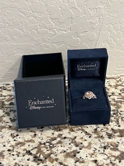 Enchanted Disney Aurora Oval Morganite and 3/4 CT. T.W. Diamond Scallop Frame Engagement Ring in 14K Two-Tone Gold Size 7