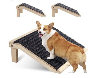 In hand Dog Ramp, Low-Angle Pet Stair Ramp for Small Dogs & Cats for Any Staircase, Non-Slip Steps Stair Assist for Elderly, Injured Pets, 2 Packs
