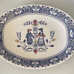 Vintage Johnson Brothers "Hearts & Flowers" oval serving platter. 