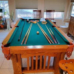 Connelly Billiards 7-Foot Mission Style Pool Table With 3-Section Wood Dining Table Top