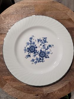 Vintage Wedgwood Tunstall Ltd Royal Blue Ironstone Dinner Plate 10" Set Of 4