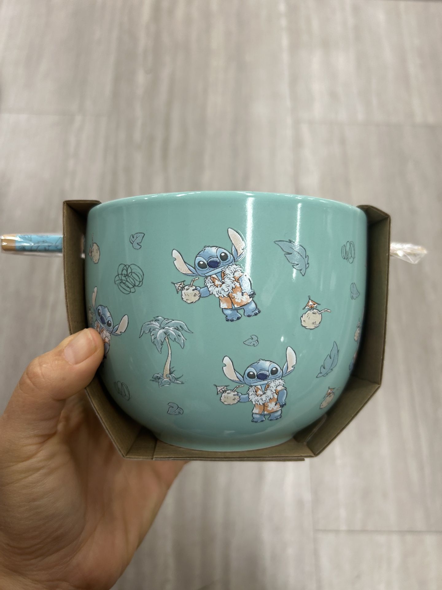 NWT Stitch Themed Bowl with Chopsticks set 20 oz