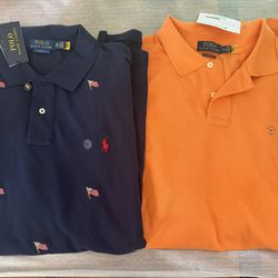 Ralph Lauren Polo Bundle Shirts - Size 2XL - American Flag - Orange