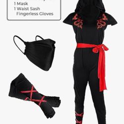 LARGE Amscan Black Jumpsuit with Red Details