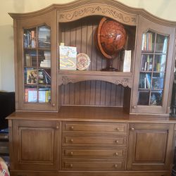 FREE CHINA CABINET AND HUTCH!  Beautiful hardwood, excellent condition, adjustable shelves, doors with glass enabling you to display books or other pr