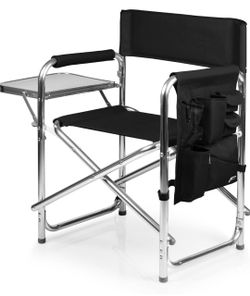 ONIVA brand Sports Chair w/ Side Table Beach Chair Camp Chair Black w/Side pouch