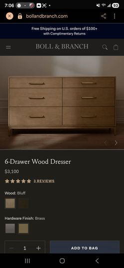 Boll & Branch luxury dresser