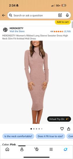 Women’s sweater dress size medium blush color