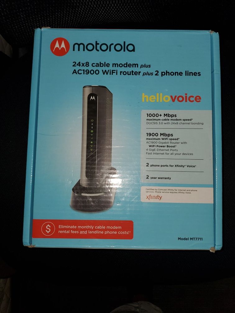 Motorola cable modem + router