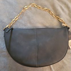NWT Black Crescent Shape Shoulder Bag
