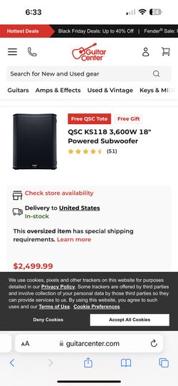 QSC KS118 18” Powered Subwoofer