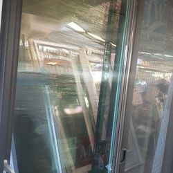 Sliding Patio Door 60x80 Left-hand Dark Brown Outside White Inside