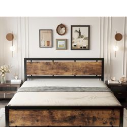 LIKIMIO King Bed Frame w/ Matching Night Stands (2)