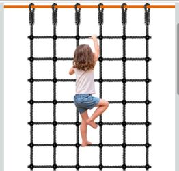 Benelabel Climbing Cargo Net for Kids Outdoor 49" x 77" Heavy Duty Climbing Net No Knots Climbing Ladder Net for Swing Set