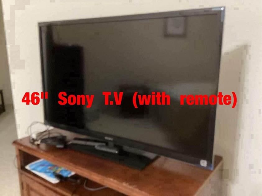 46"  Sony  T.V  (with  remote)  -  $150 