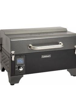Cuisinart 8-in-1 Portable Wood Pellet Grill and Smoker, Compact for RV, Tailgates, Camping, and Backyard Cooking, Smoky Flavor, Versatile Meat Smoker 