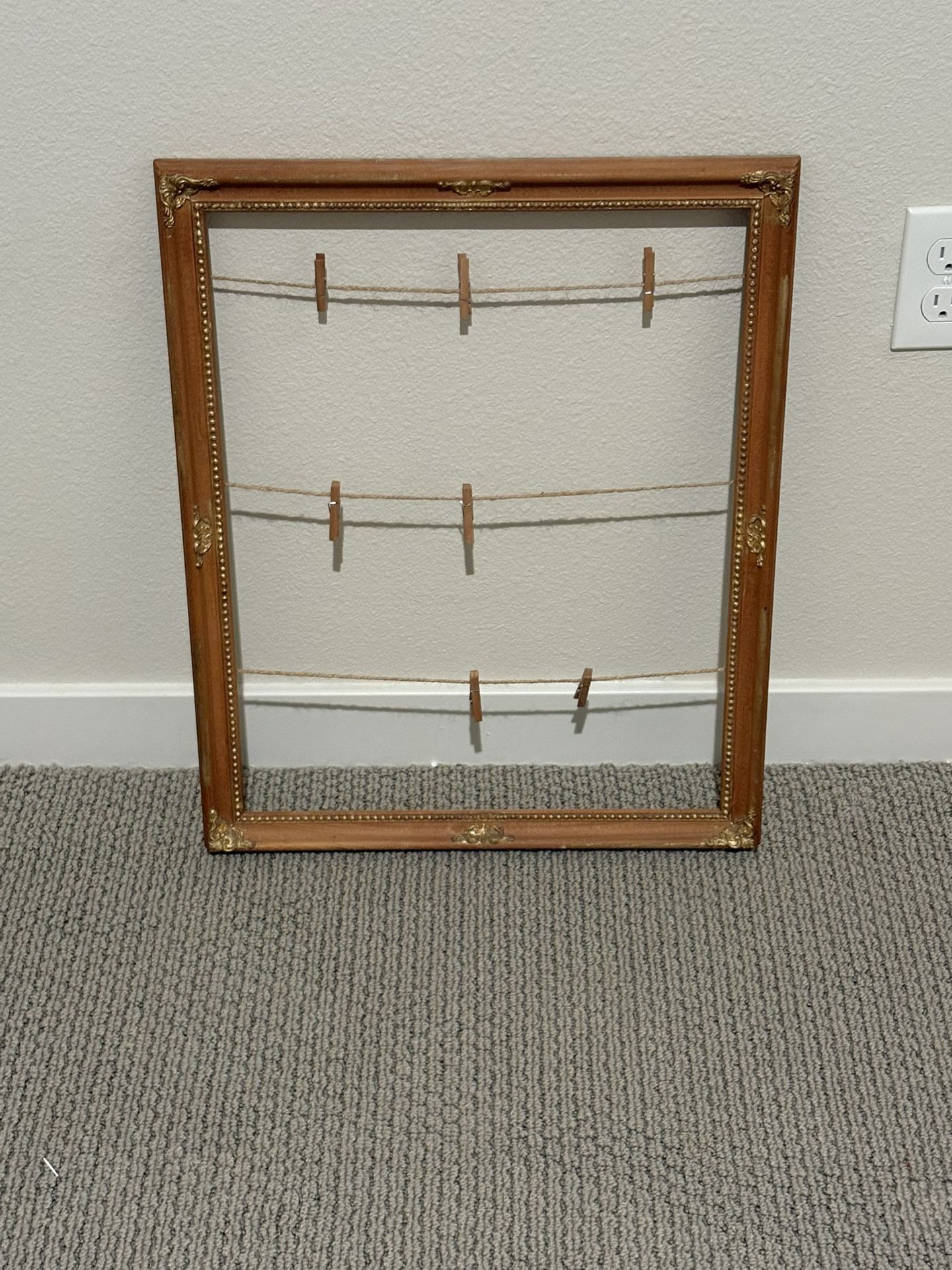 Repurposed Picture Frame with Clips