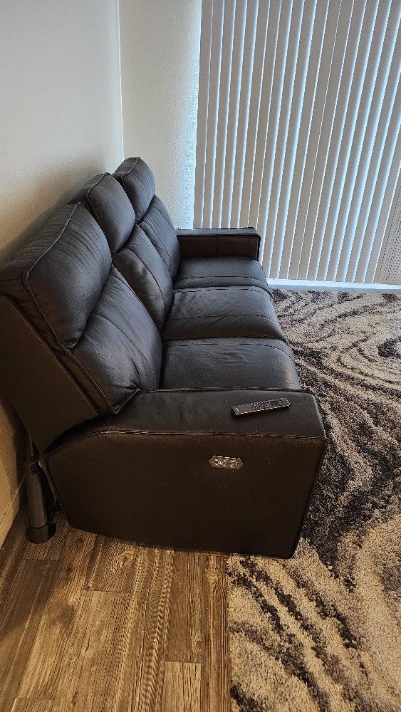 Leather Power Reclining Sofa