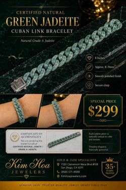 Jade cuban link bracelet