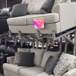Velletri Pewter Living Room Set (SOFA and LOVESEAT