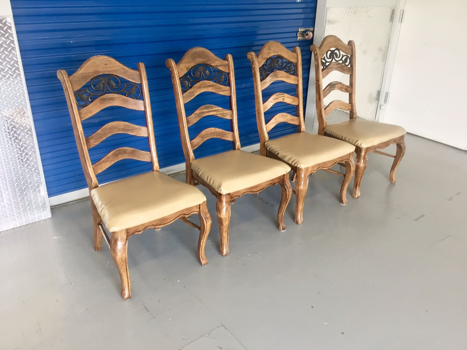 Four Wood Dining Chairs - Will Deliver