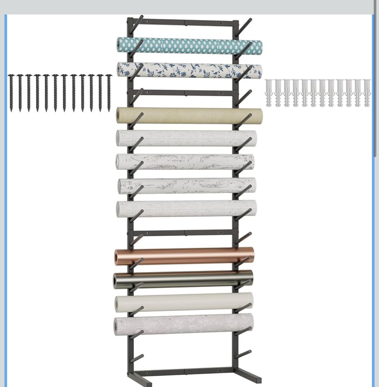Wall Mount Blueprint Storage Rack,15-Tier Heavy Duty W(7)
