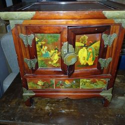 Antique Asian Table Top Cabinet 