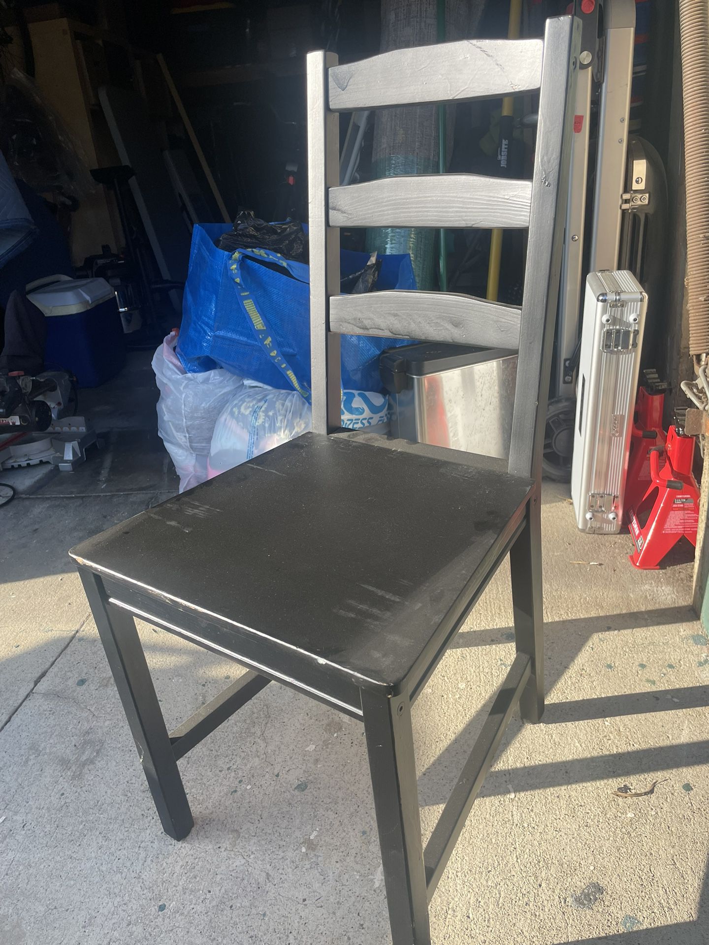 2 Black Wooden Dining Chairs $40 For Both 