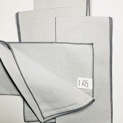 Project 62 Set Of 4 Dinner Napkins In Gray, 100% Cotton Machine Washable NEW!!
