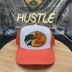 Bass Pro Shops Trucker Hat Orange/White Mesh Snapback