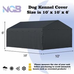 #R4 Dog Kennel Cover Full Coverage for 10'Dx10'Wx6'H Dog Cages,600D Heavy Duty $ 69