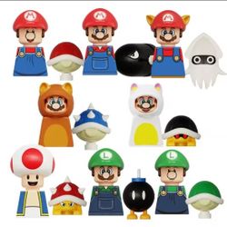 New 8pc SuperMario Bros Mini Figure Set 