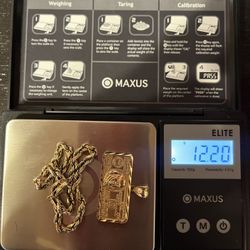 10k Money Pendent 10k Rope Bracelet 