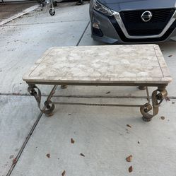 Beautiful Polished Stone Top Coffee Table
