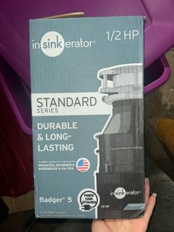 Badger 5, 1/2 HP Continuous Feed Kitchen Garbage Disposal with Power Cord, Badger Series