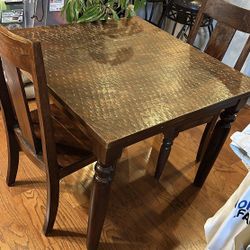 World market Solid wood  walnut dining table/ kitchen table  with 4 chairs! 