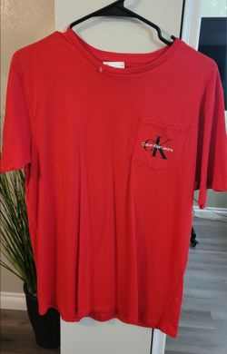 Calvin Klein Jeans Red Pocket T-Shirt Size XL