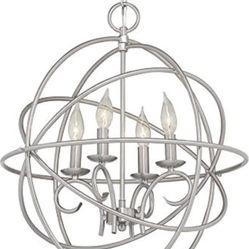 Brand New Kichler 19”L*22” W Vivian 4-Light Brushed Nickel Modern/Cage Chandelier